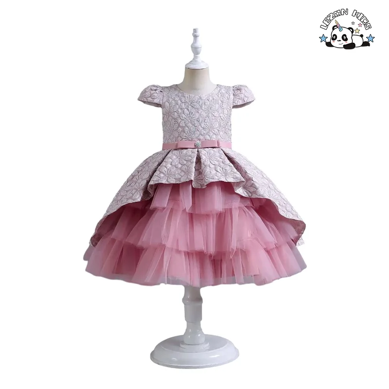 LEZONKIDS - Children's dress printed princess dress little girl dresses for birthday party